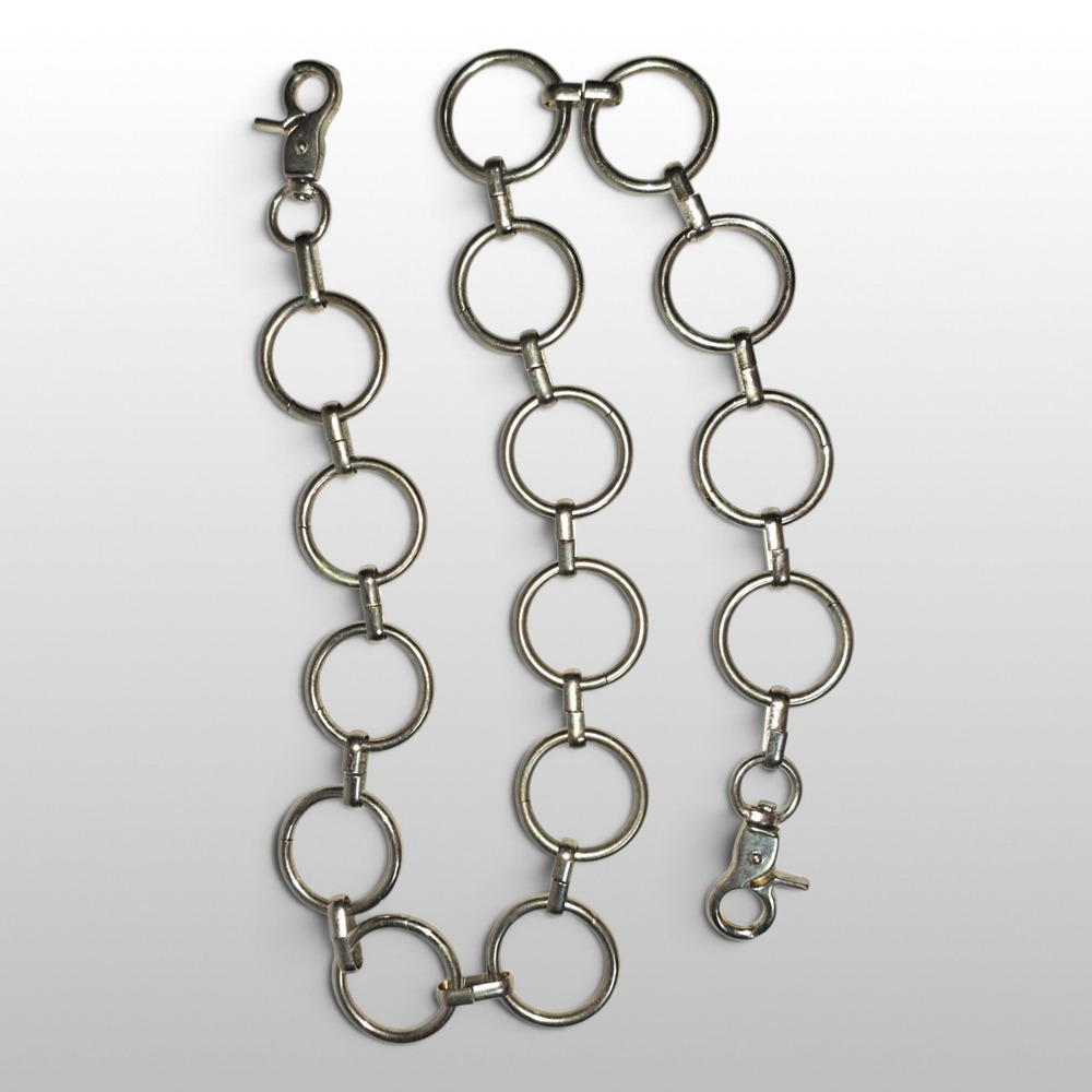 O-Ring Chain Belt Unisex OS Silver Good Vintage Industrial Grunge